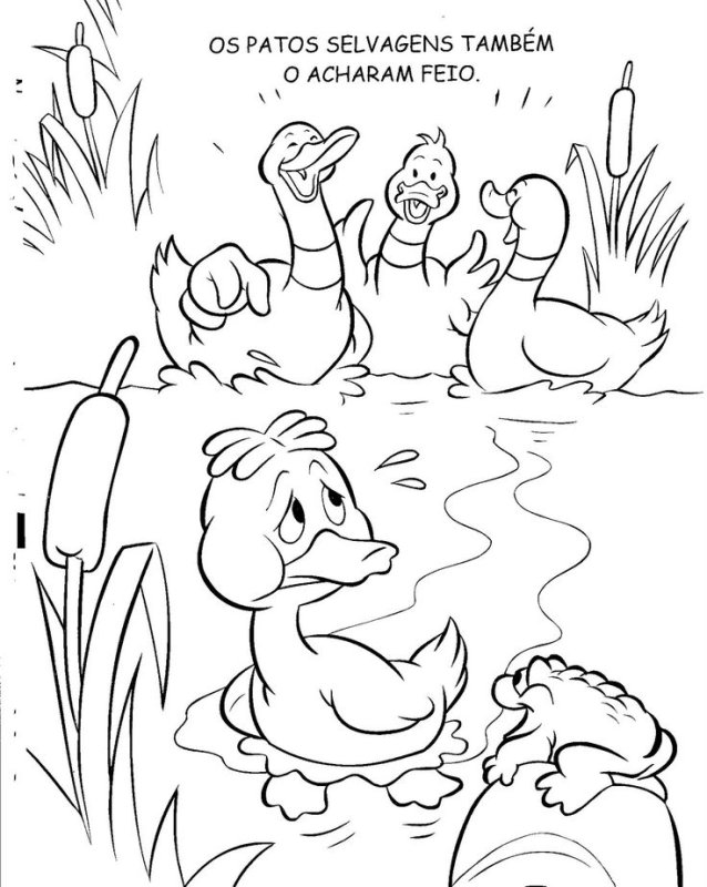 Картинки раскраски к сказке Гадкий утенок