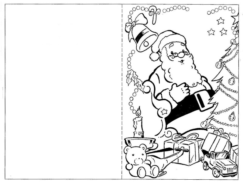 Открытка к новому году черно белая