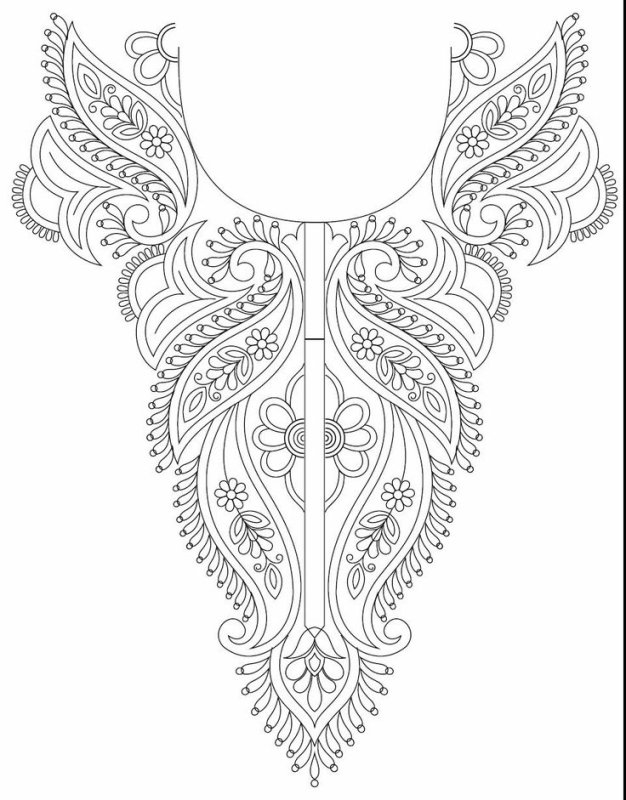 Узоры для люневильской вышивки горловины