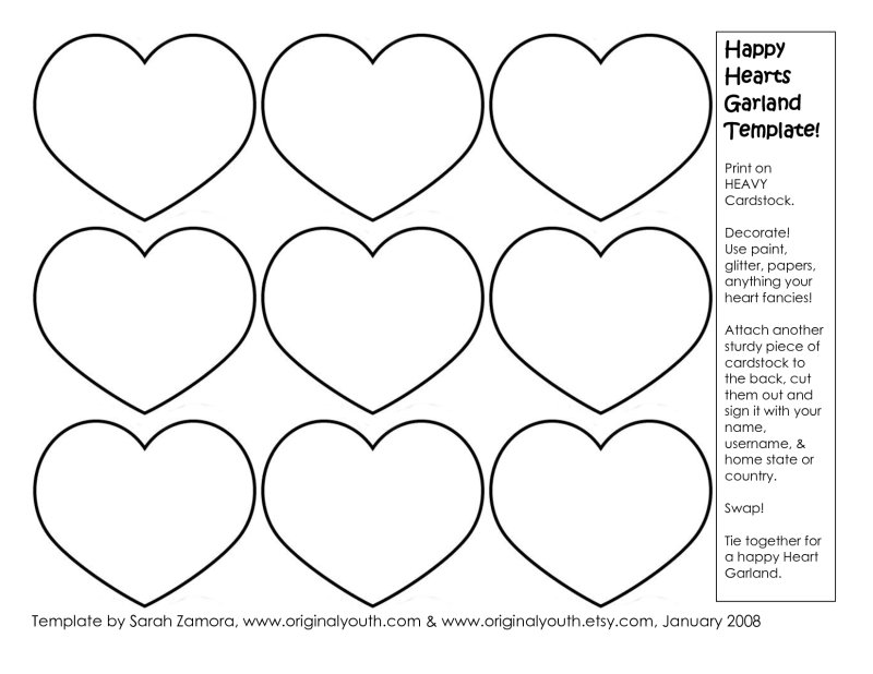 Сердечко шаблон для печати