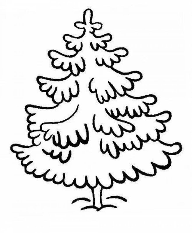 Ель раскраска для детей