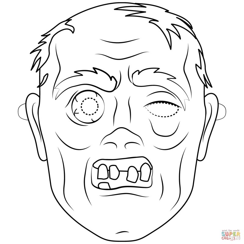 Раскраска маска для лица