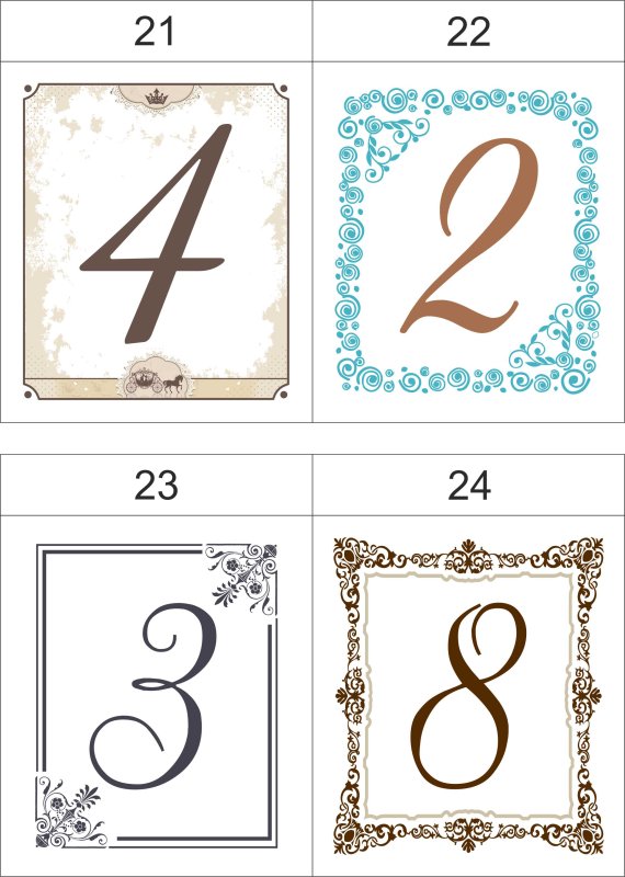 Рамки для нумерации столов