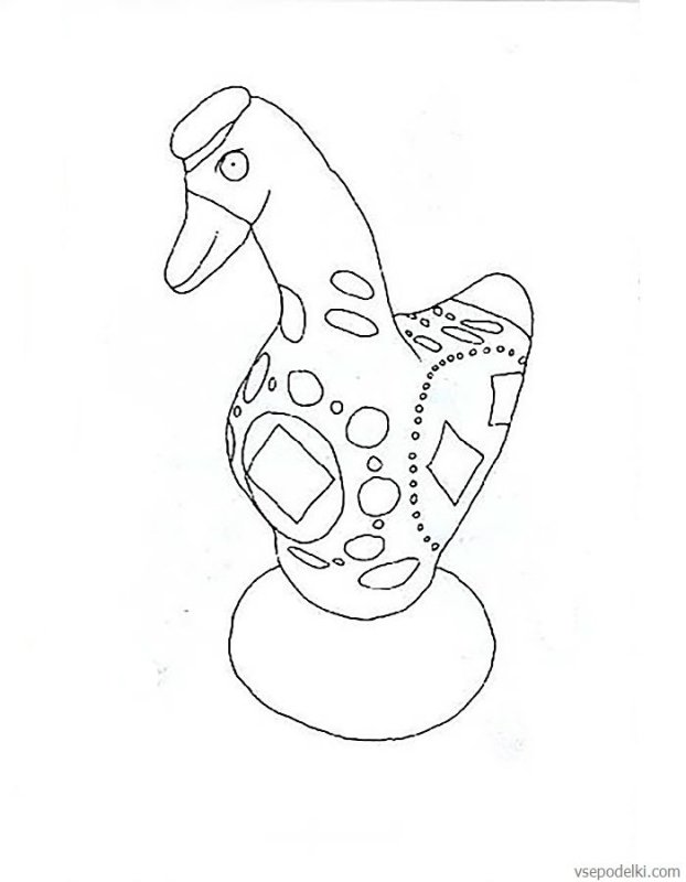 Дымковская игрушка петух рисунок