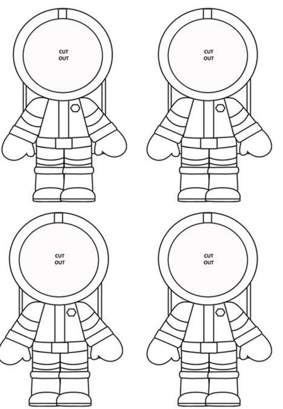 Космонавт для раскрашивания для детей