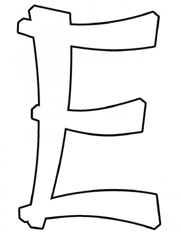 Буква е трафарет для вырезания