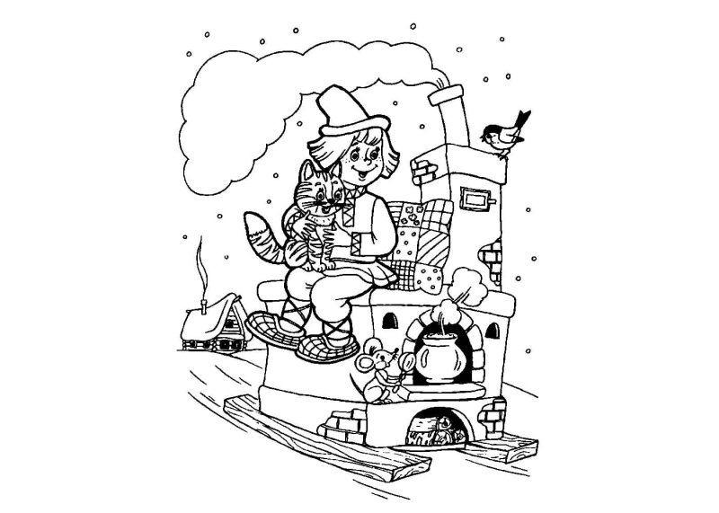 Сказка по щучьему велению раскраска