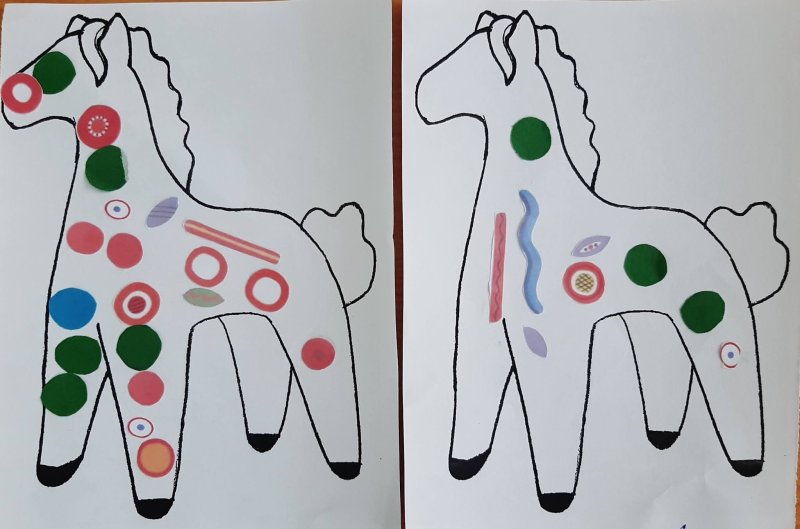 Аппликация Дымковская лошадка