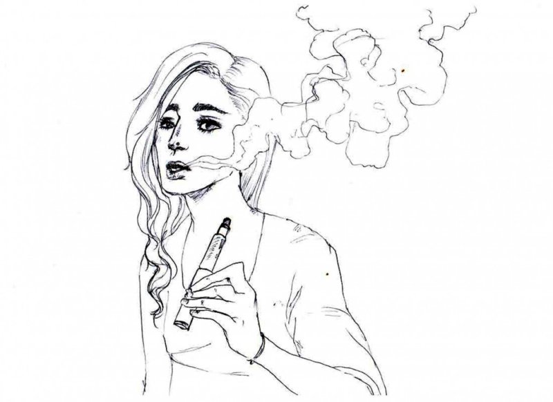Девушка с сигаретой рисунок для срисовки