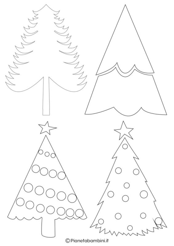 Елка трафарет для рисования