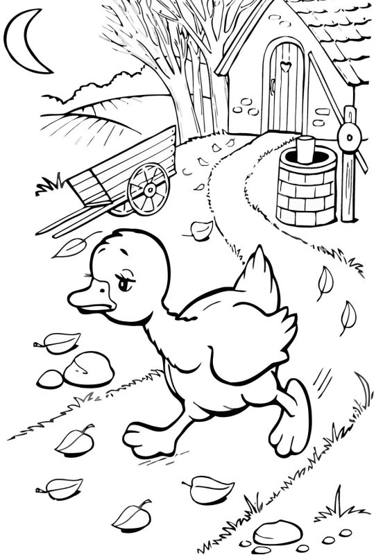 Храбрый утёнок Борис Житков раскраска