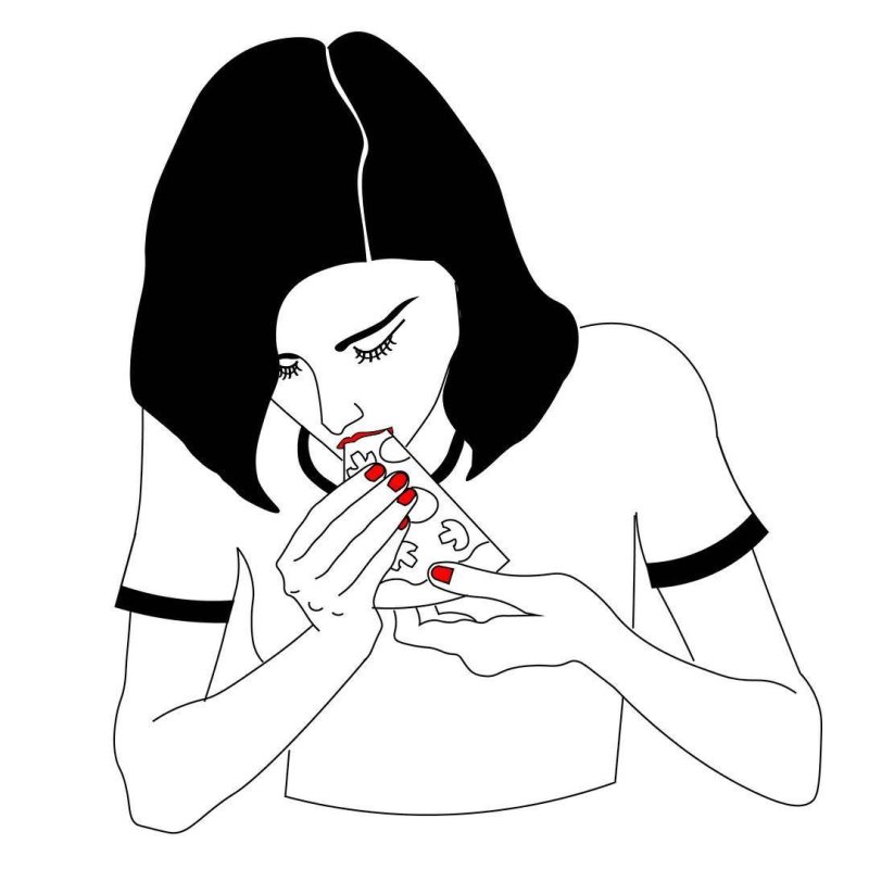 Девушка с сигаретой рисунок