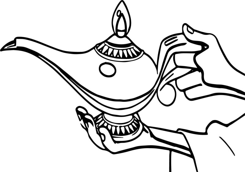 Лампа Джина раскраска