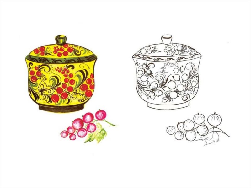 Хохлома раскраска