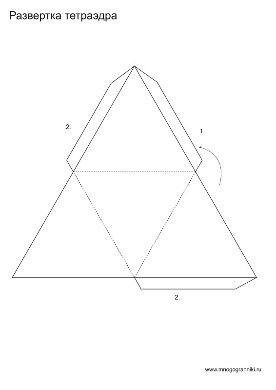 Правильный тетраэдр развертка для склеивания а4