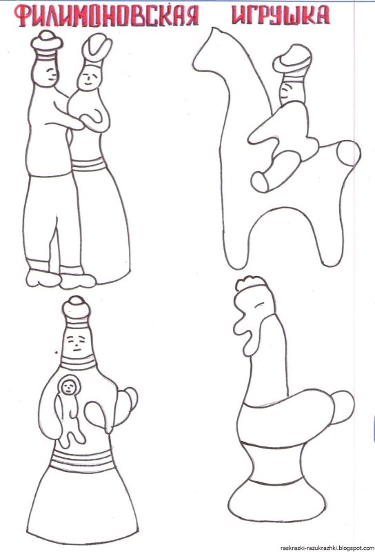 (Филимоновская, Каргопольская, Дымковская). Рисунок