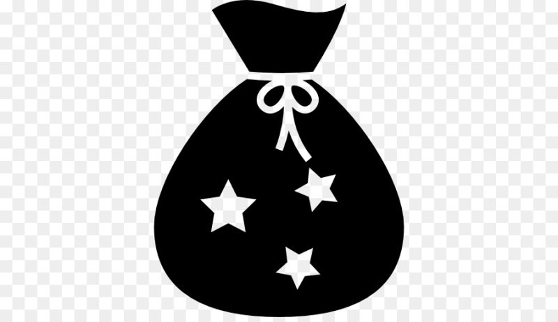 Трафарет на окно мешок с подарками