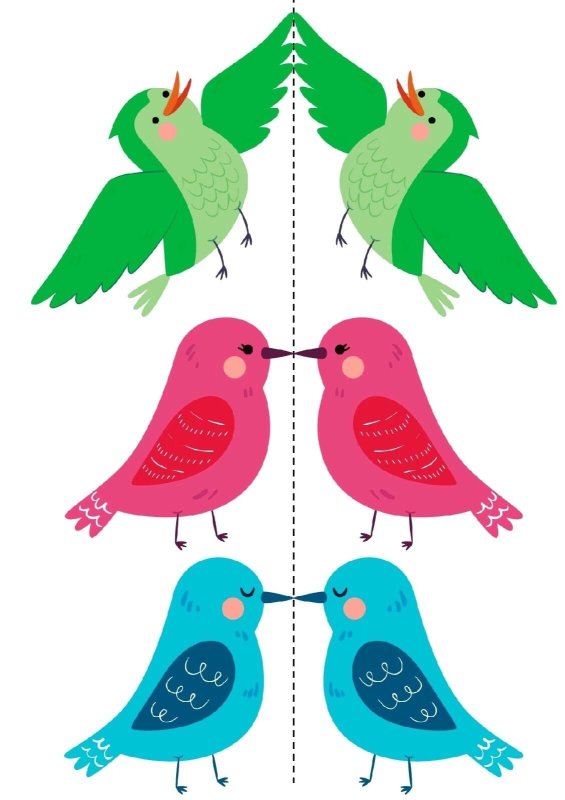 Двусторонние птички для оформления