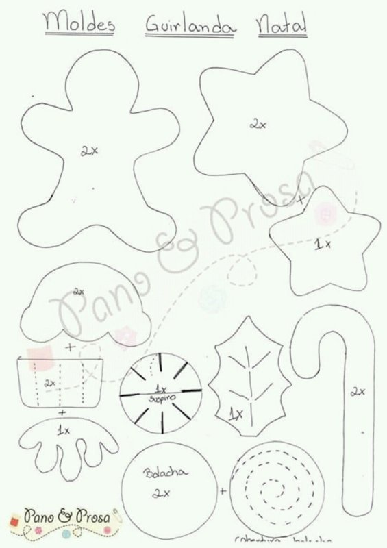 Елочные игрушки из фетра выкройки