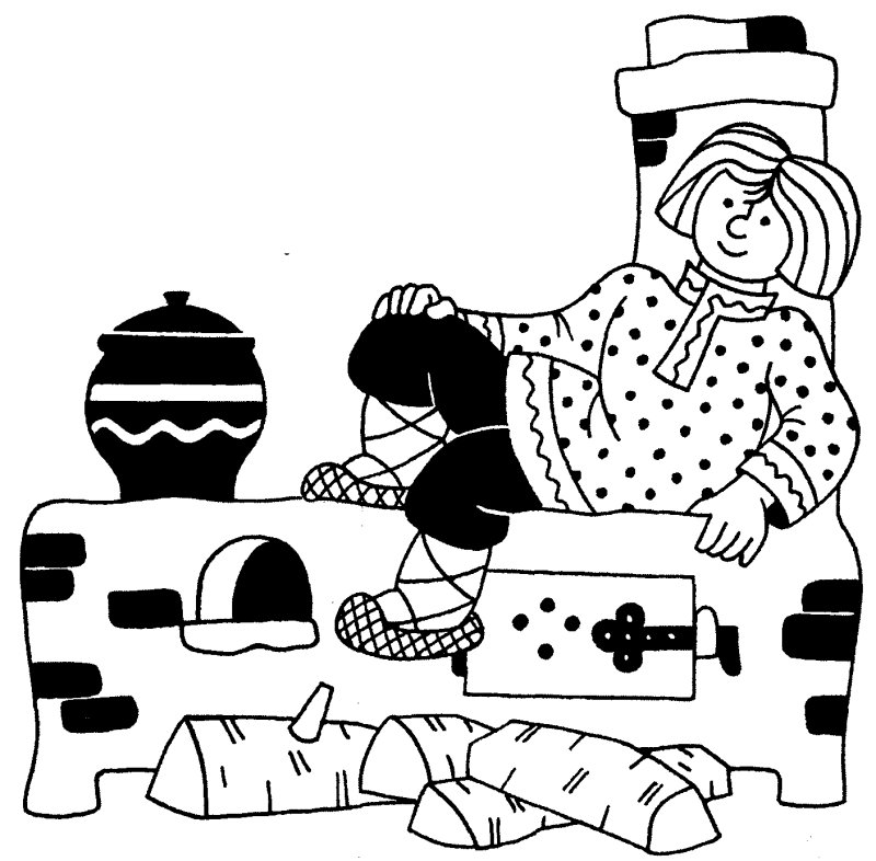 Емеля на печке рисунок