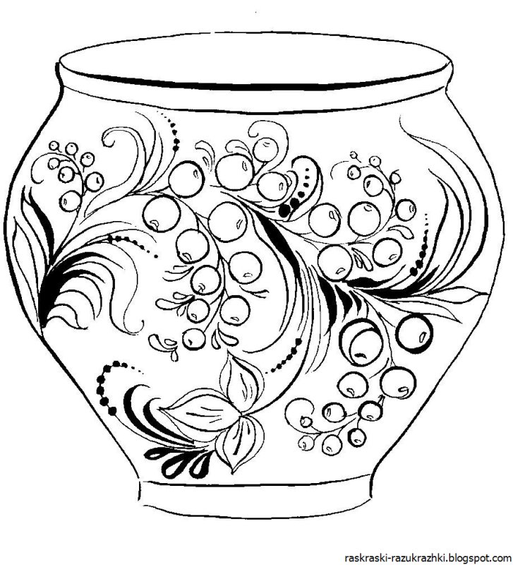 Хохлома раскраска для детей