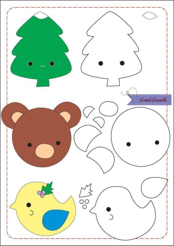 Игрушки из фетра шаблоны