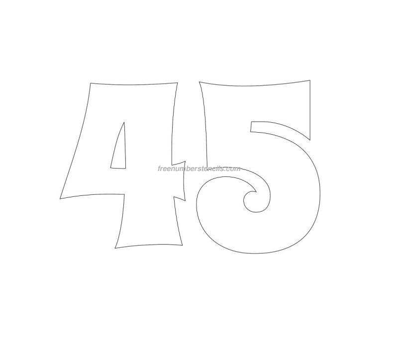 Цифры 45 для вырезания