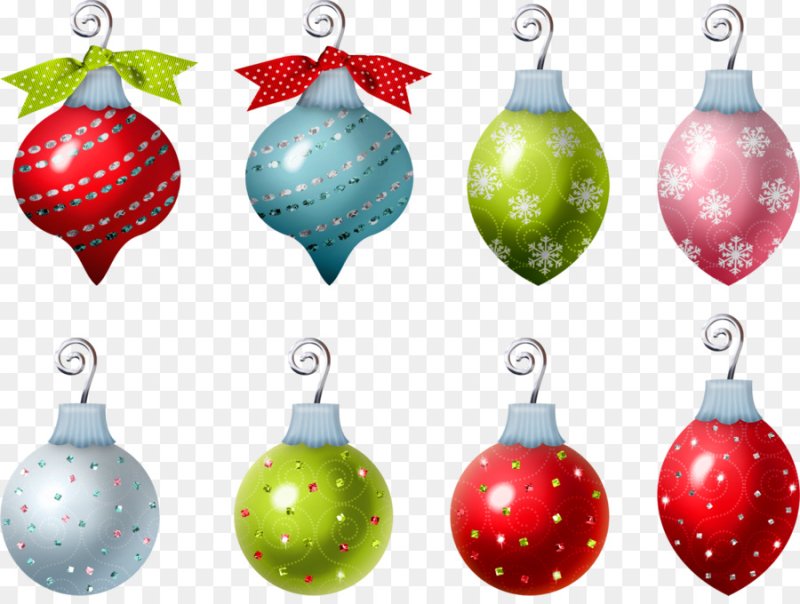 Елочные игрушки цветные