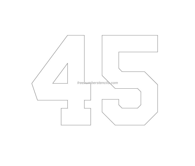 Цифры 45 для вырезания