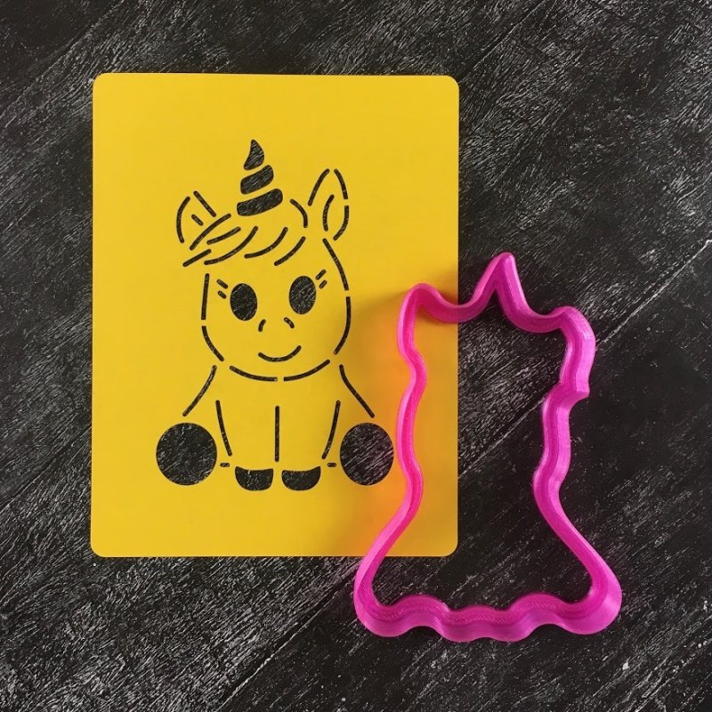 Трафарет Единорожки на пряник