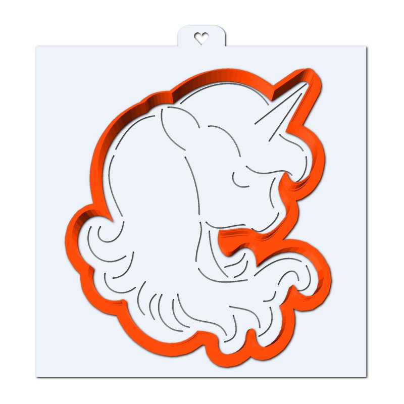 Единорожка трафарет для пряников