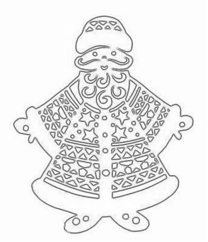 Трафарет Деда Мороза для вырезания