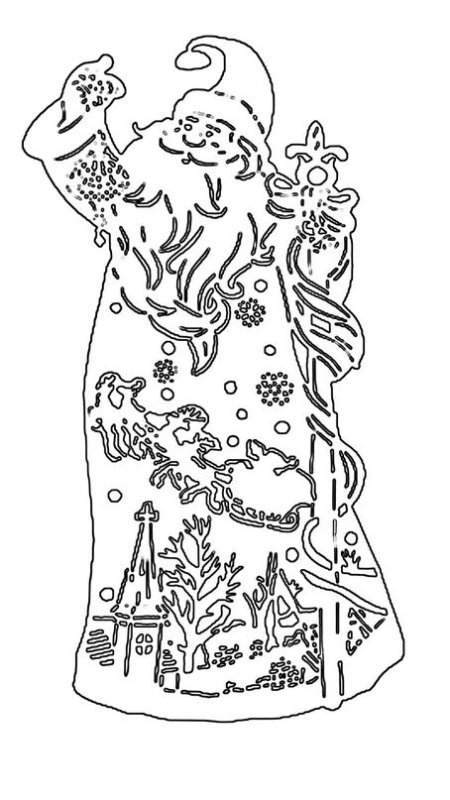 Новогодние вытынанки дед Мороз и Снегурочка