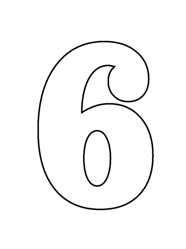 Цифра 6 трафарет