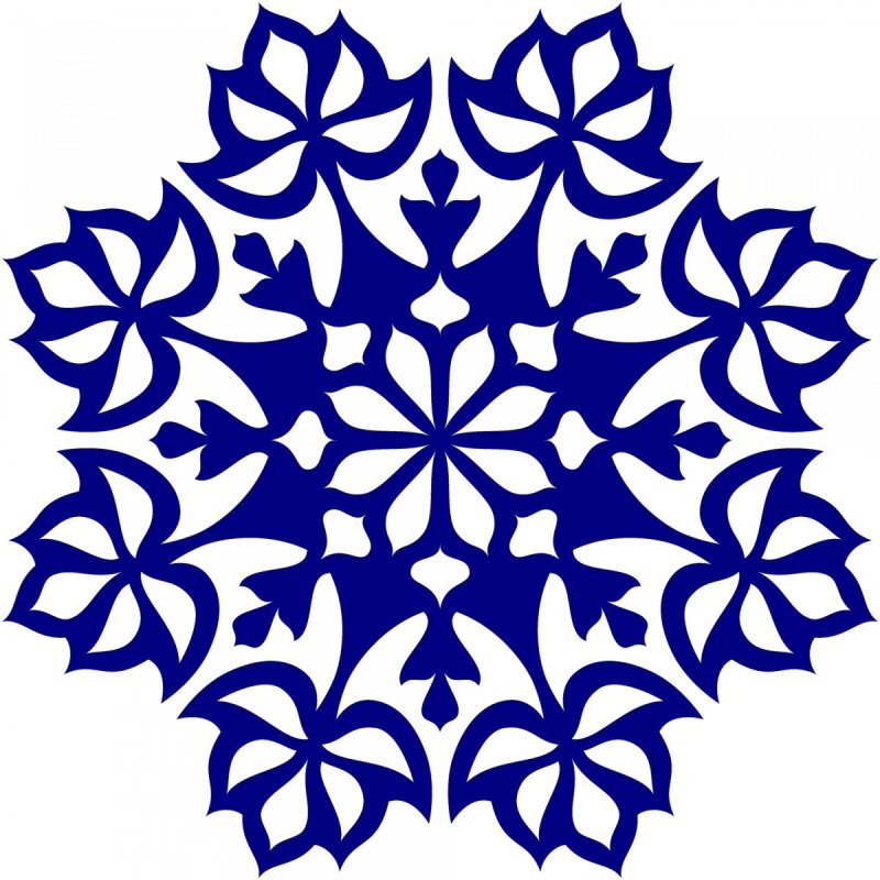 Голубые снежинки на белом фоне