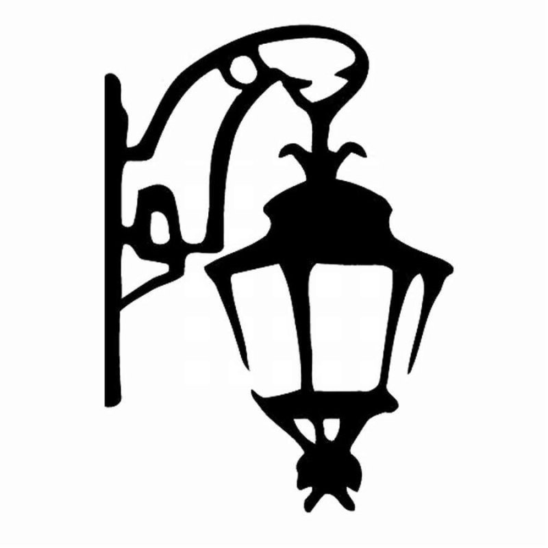 Трафарет уличного фонаря на стену