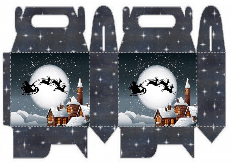 Упаковка для новогодних подарков шаблоны для печати