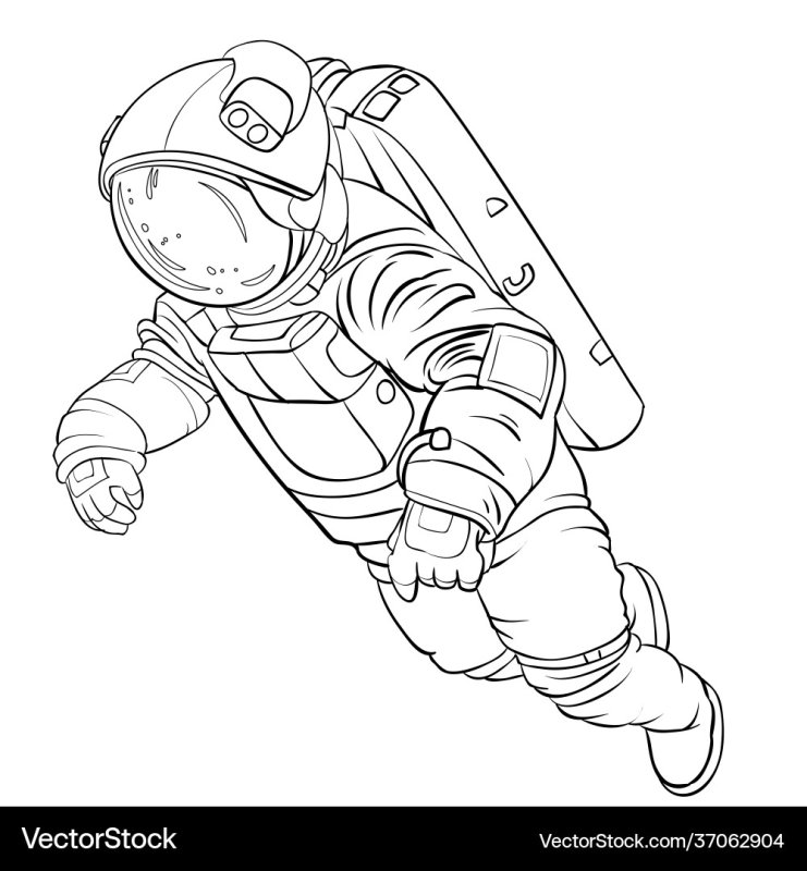 Космонавт раскраска