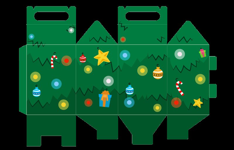 Развертка новогодней коробки