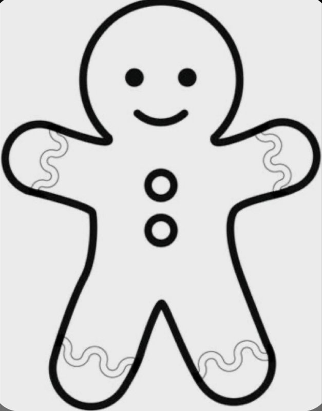 Gingerbread man раскраска для детей