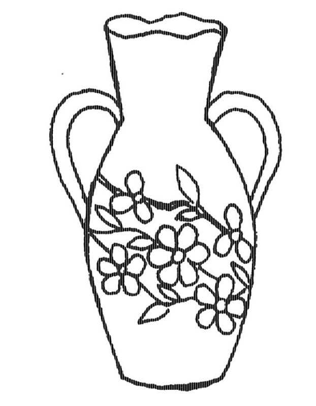 Ваза раскраска для детей