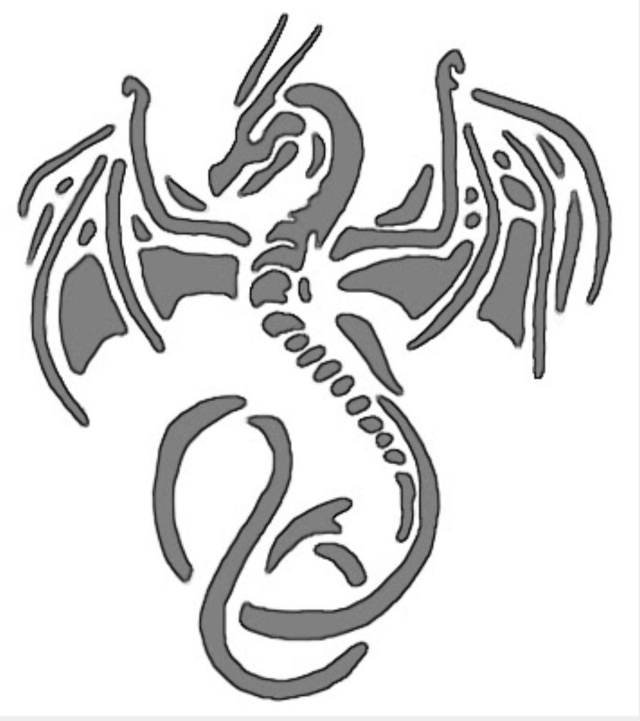Трафареты драконов
