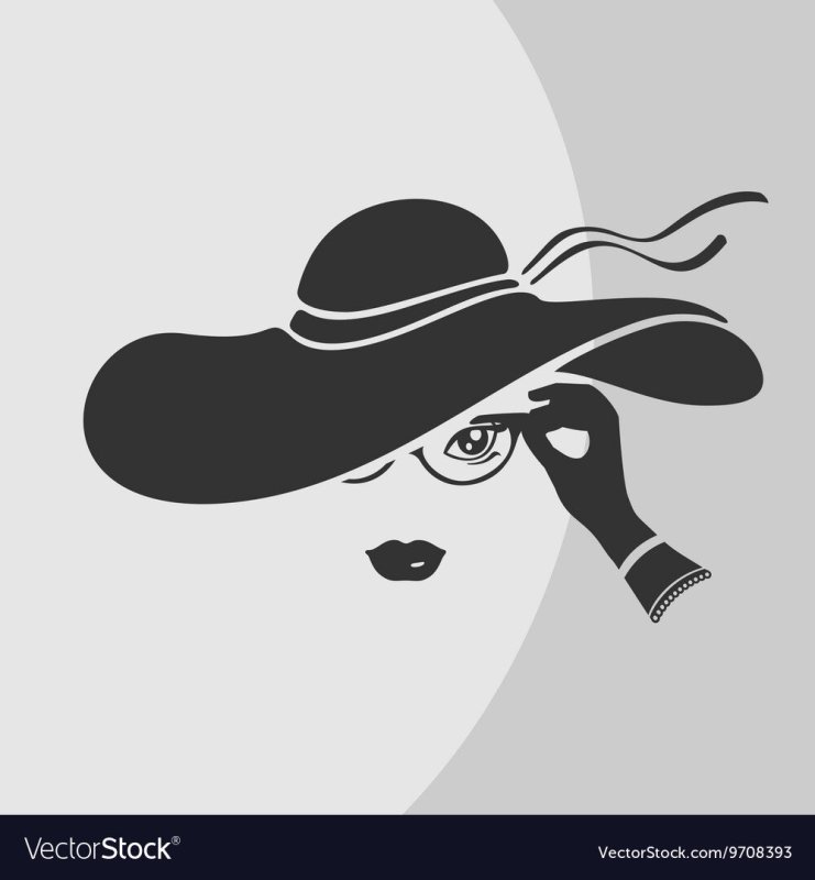 Женский силуэт в шляпе