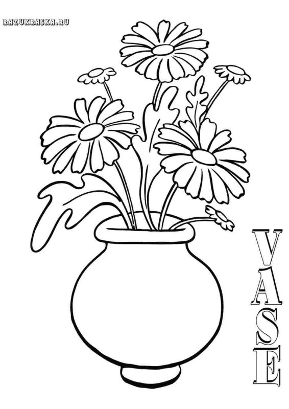 Рисунок вазы с цветами