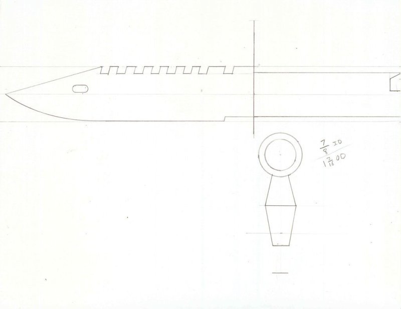 Нож м9 байонет чертеж
