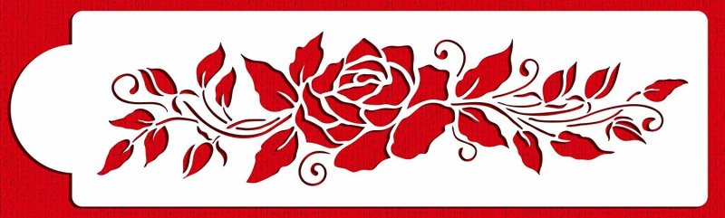 Трафарет бордюр цветы