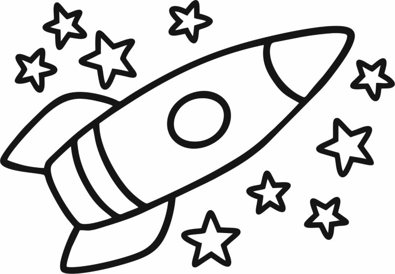 Ракета раскраска для детей