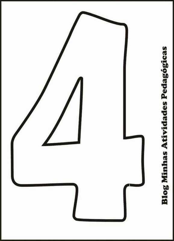 Цифра 4 трафарет