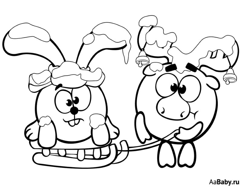 Смешарики раскраска для детей Крош