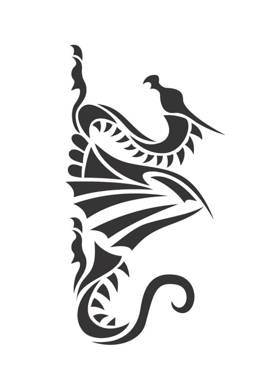 Трафарет дракона для вырезания